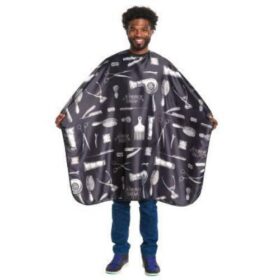 Barber Print Styling Cape-Black
