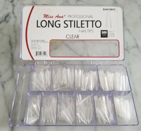 Long Stiletto Box of Tips Clear 1