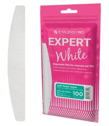 Disposable white files for crescent nail file on a soft foam layer EXPERT 40 30 pcs Staleks 6700 6.jpeg