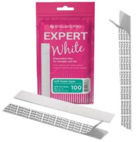 Disposable white files for straight nail file on a soft foam layer EXPERT 20 (30 pcs)